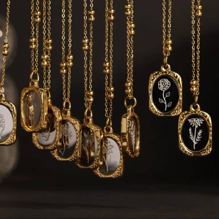 Birth Month Flower necklaces for wholesale by Honey Rose & K Jewelry