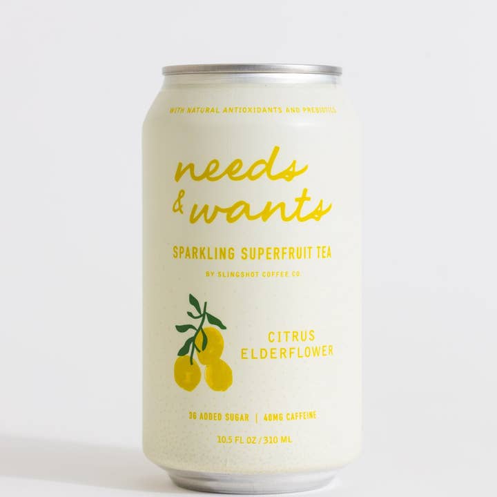 Slingshot Coffee Company - Wholesale Sparkling Water - Needs & Wants Sparkling Superfruit Tea - Citrus Elderflower
