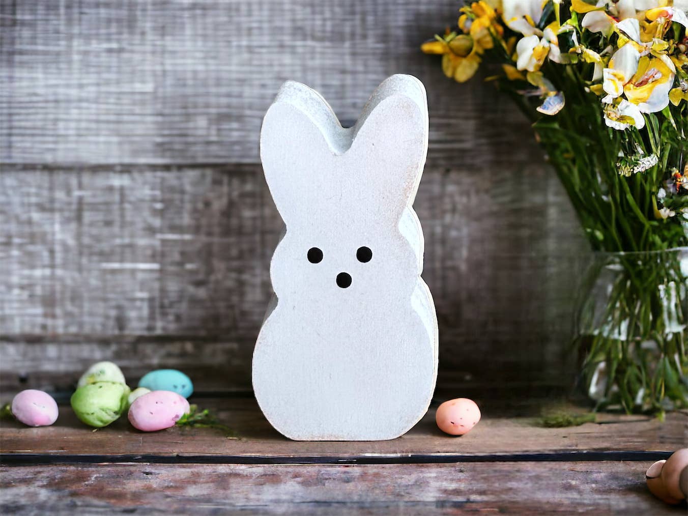 Inkwood Crafters - Wholesale Decorative Tabletop Object - Primitive Rustic Wood Spring/Easter Peeps - SMALL 3.5"5