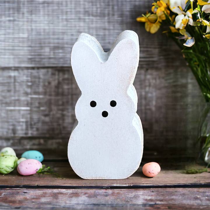 Inkwood Crafters - Wholesale Decorative Tabletop Object - Primitive Rustic Wood Spring/Easter Peeps - SMALL 3.5"5