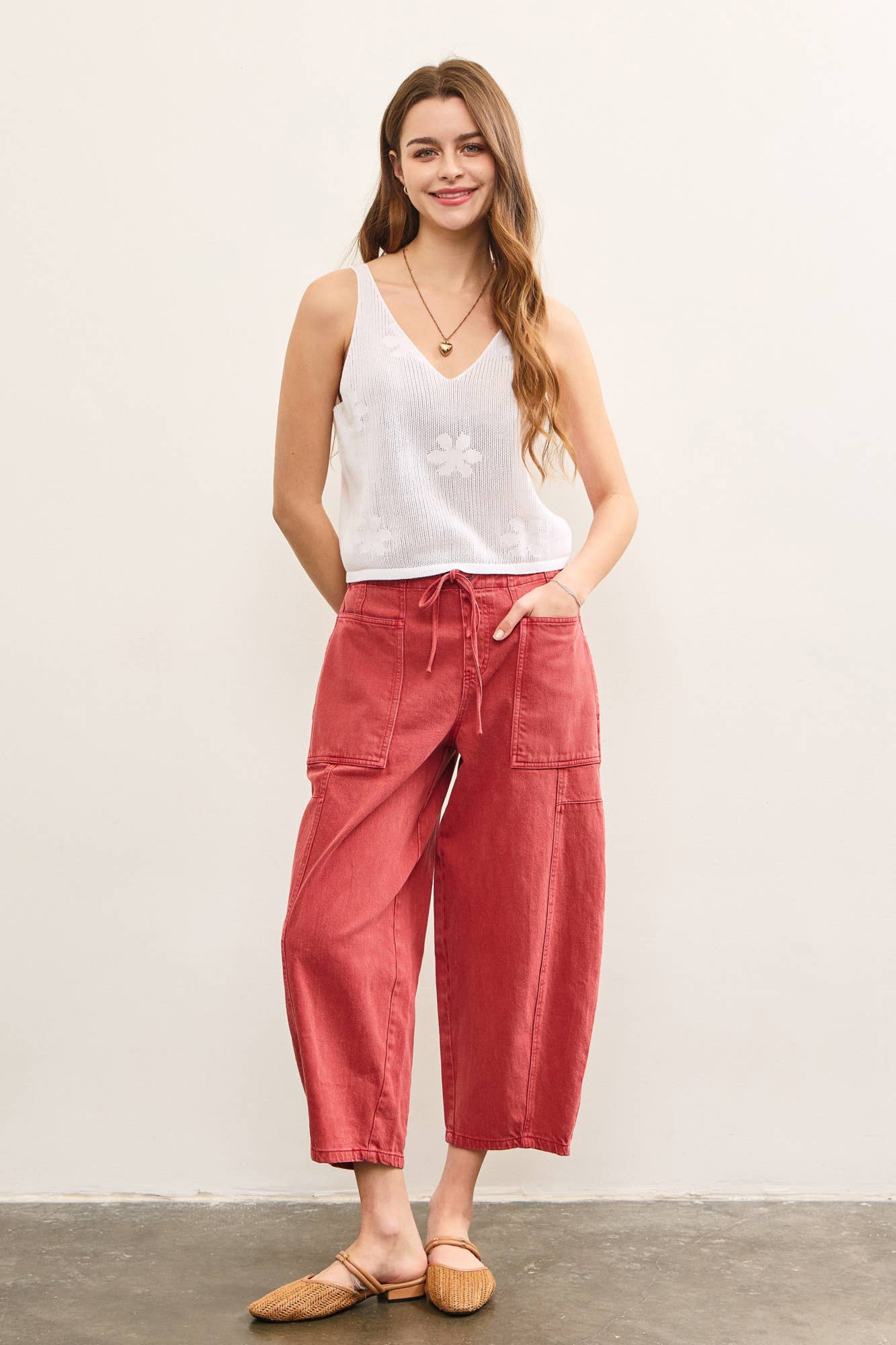 Mustard Seed – wholesale Camisole – Women′s – KNITTED FLORAL SWEATER CAMI TOP12