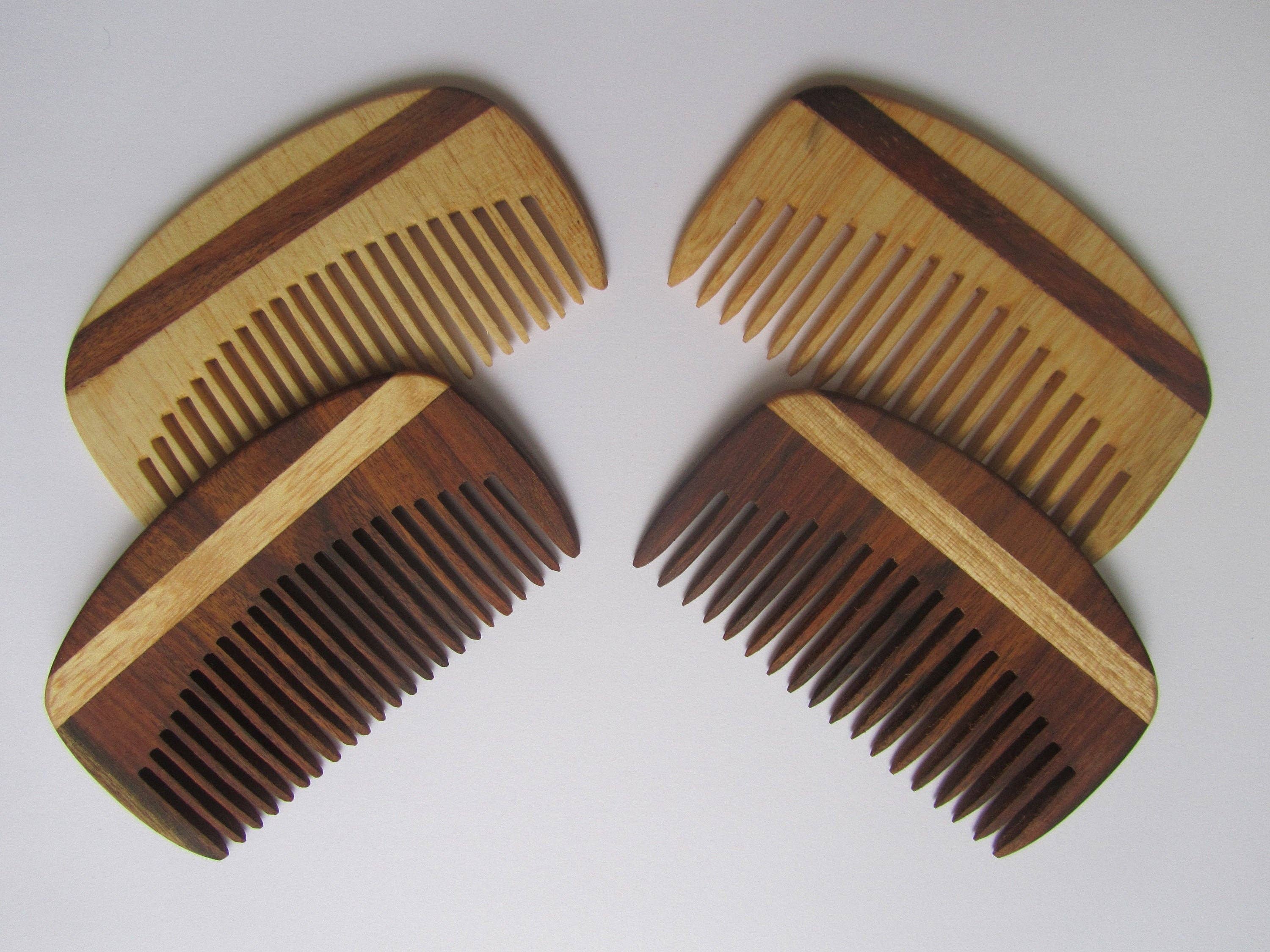 WOODEN TIES & GIFTS - Wholesale Beard Brush/Comb - Handmade, Wooden Hair Beard Comb Anti Static Fine tooth or W2