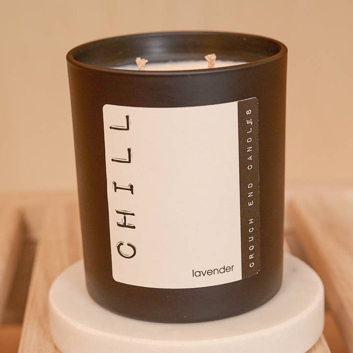 CHILL lavender, geranium and lemon scented candle for wholesale by Crouch End Candles