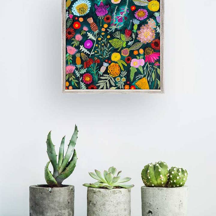 Wildflowers - Thistles Mini Framed Canvas for wholesale by GreenBox Art