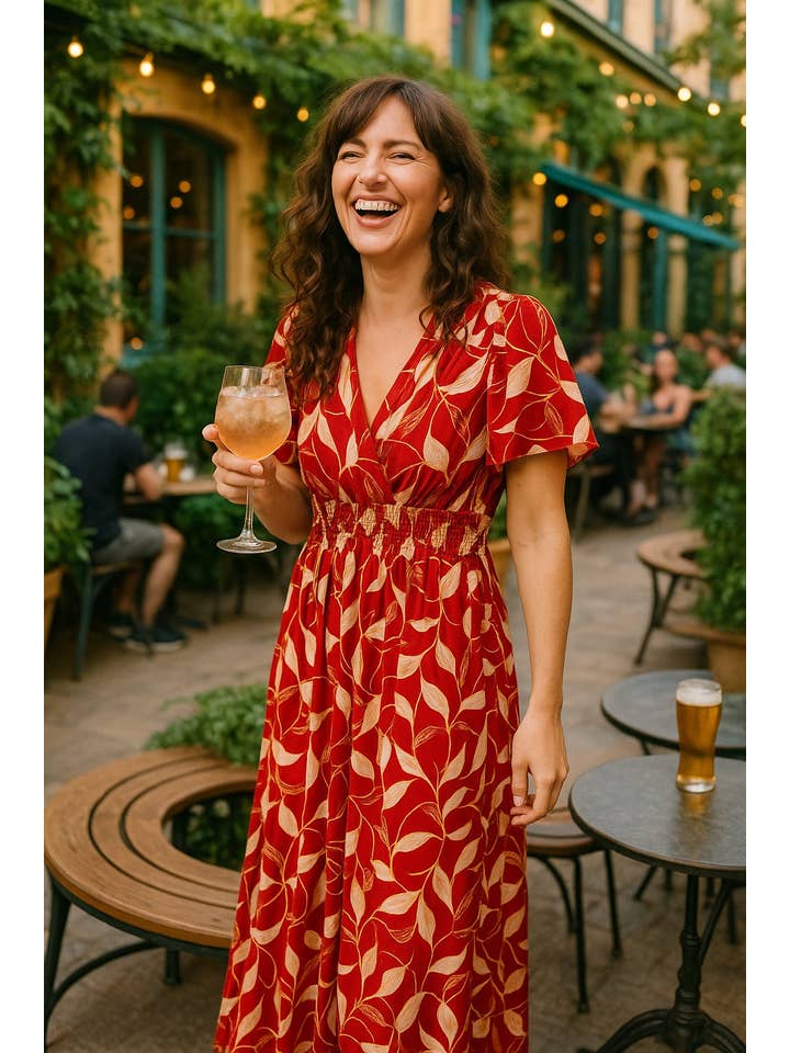 Green Poppy Slinky V Maxi Dress for wholesale on Faire1