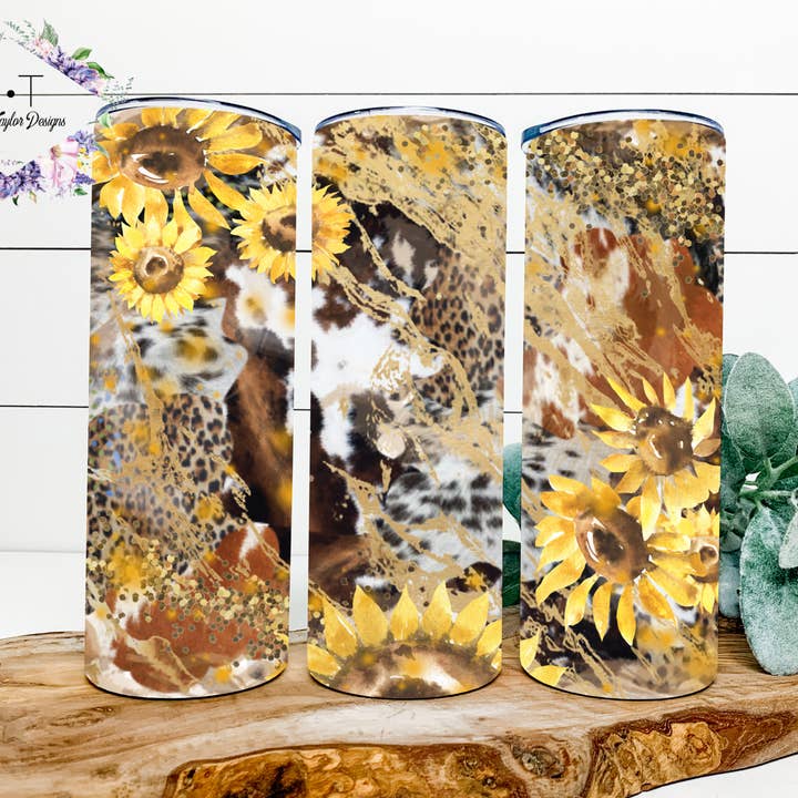 Sunflower, Cow, and Leopard Print Geode for wholesale by Brooke Taylor Designs