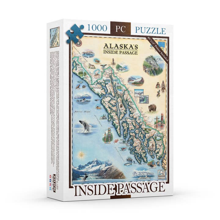 Rompecabezas con el mapa del pasaje interior de Alaska, 1000 piezas para venta al por mayor de XPLORER MAPS