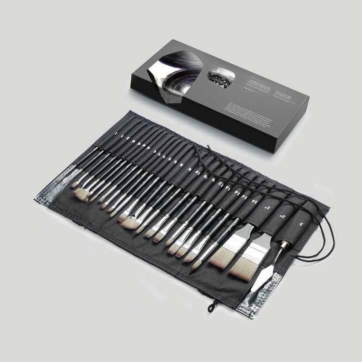 ARTIFY Ensemble de 24 Pinceaux Synthétiques Améliorés, Série Expert pour la vente par Artify