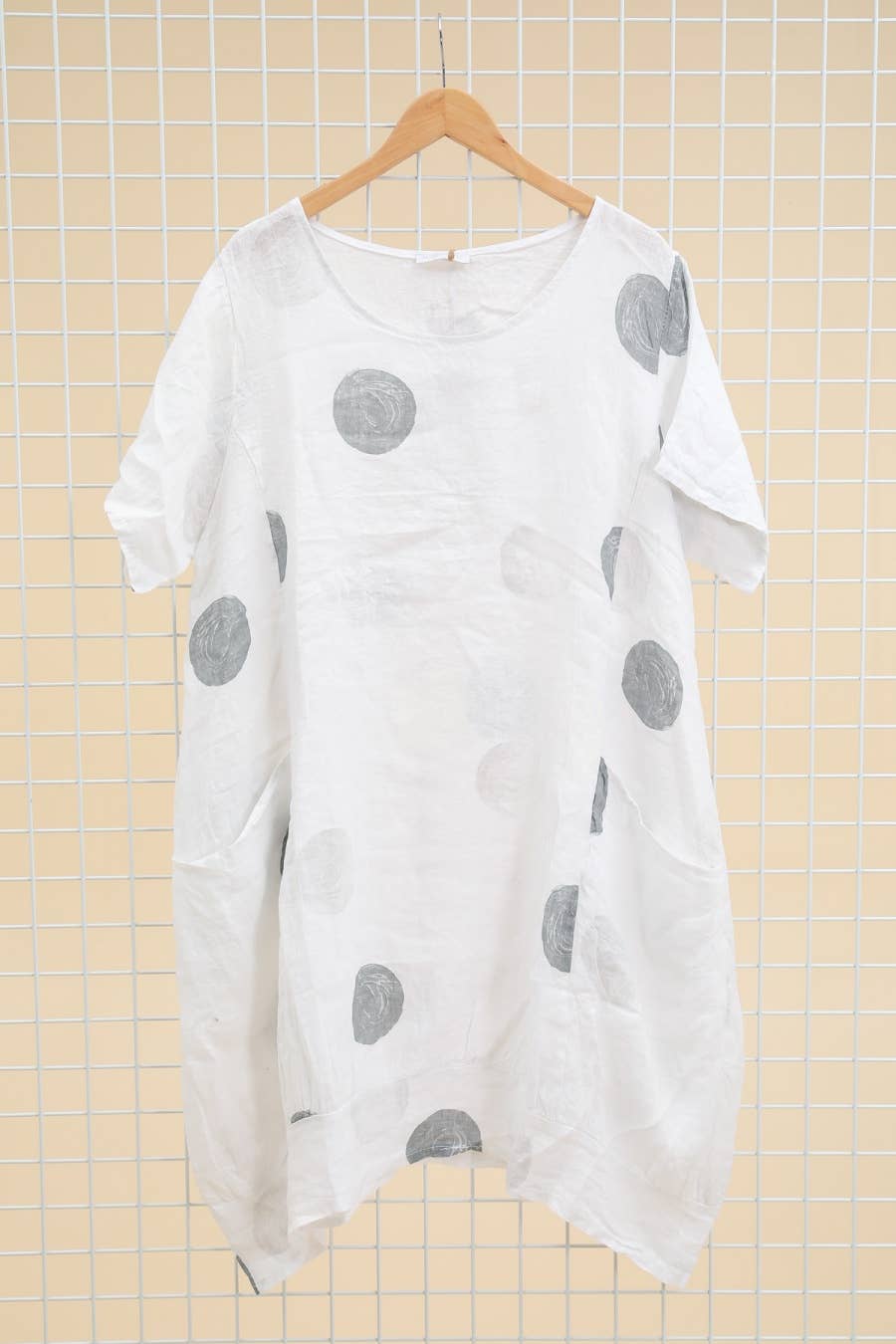 Lea & Luc - Grandes Tailles - Wholesale Dress - Women's - Plus size linen dress printed round SKU 489515