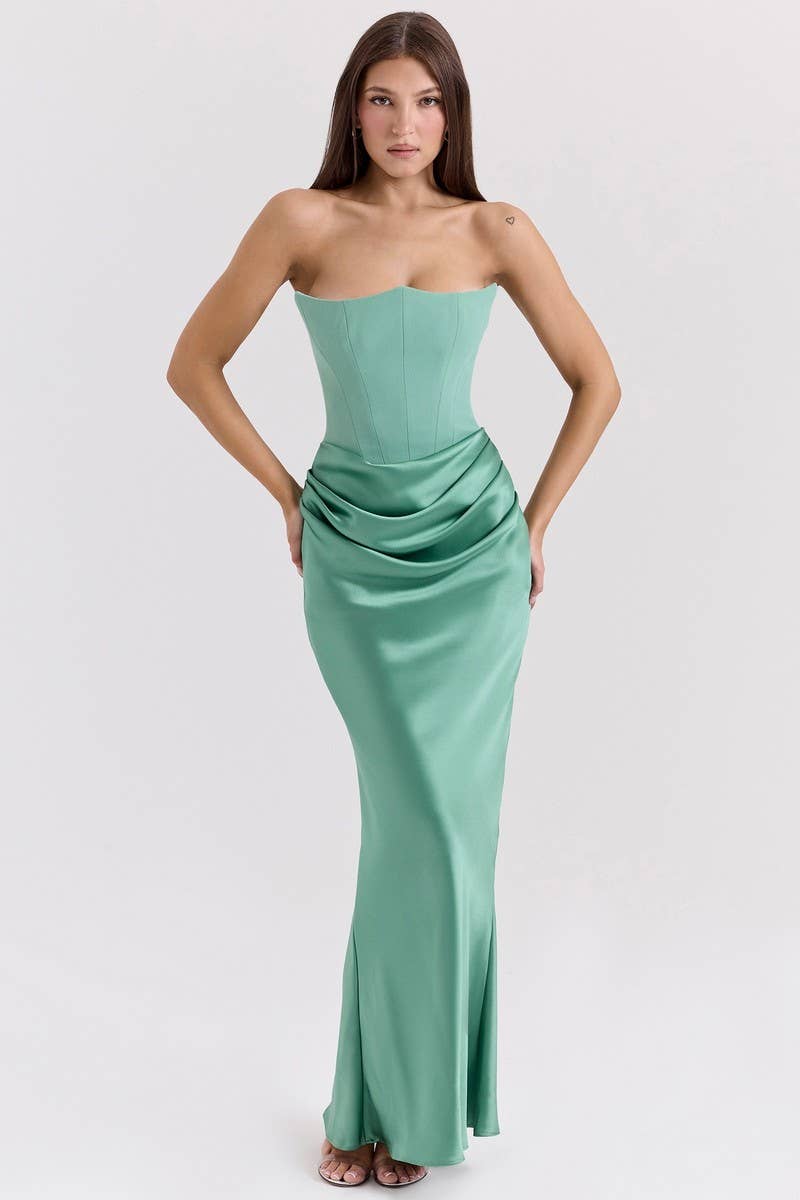 NINEXIS - Wholesale Dress - Women's - CWDMD5492_STRAPLESS BONED FITTED SOLID COLOR MERMAID DRESS6