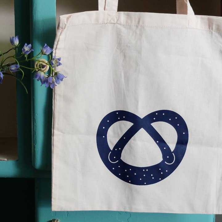 Saco de tecido com motivo de pretzel rosa claro por atacado de Wonder Of Today