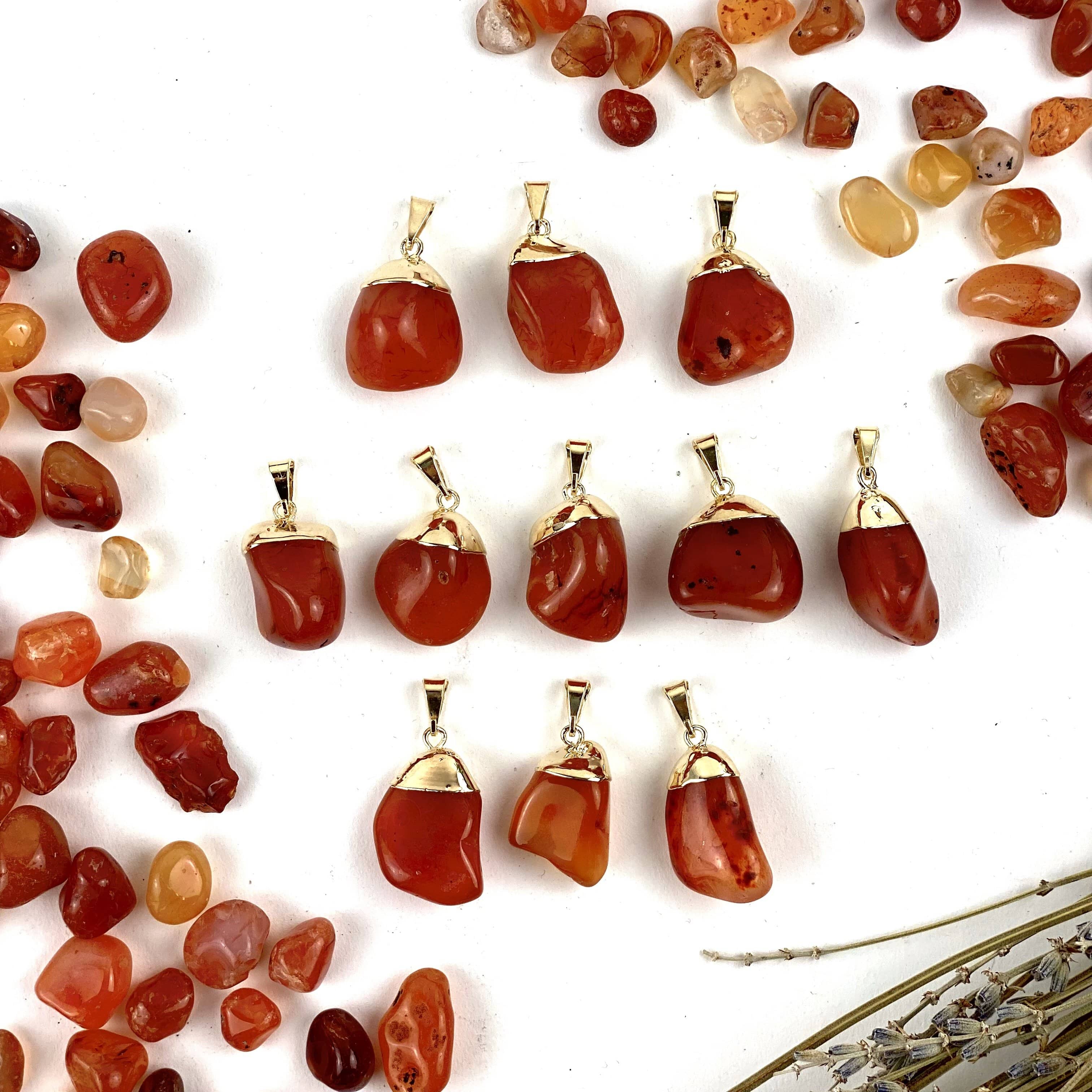 WHOLESALE 5PC 925 SOLID STERLING SILVER CUT RED CARNELIAN PENDANT LOT I223 