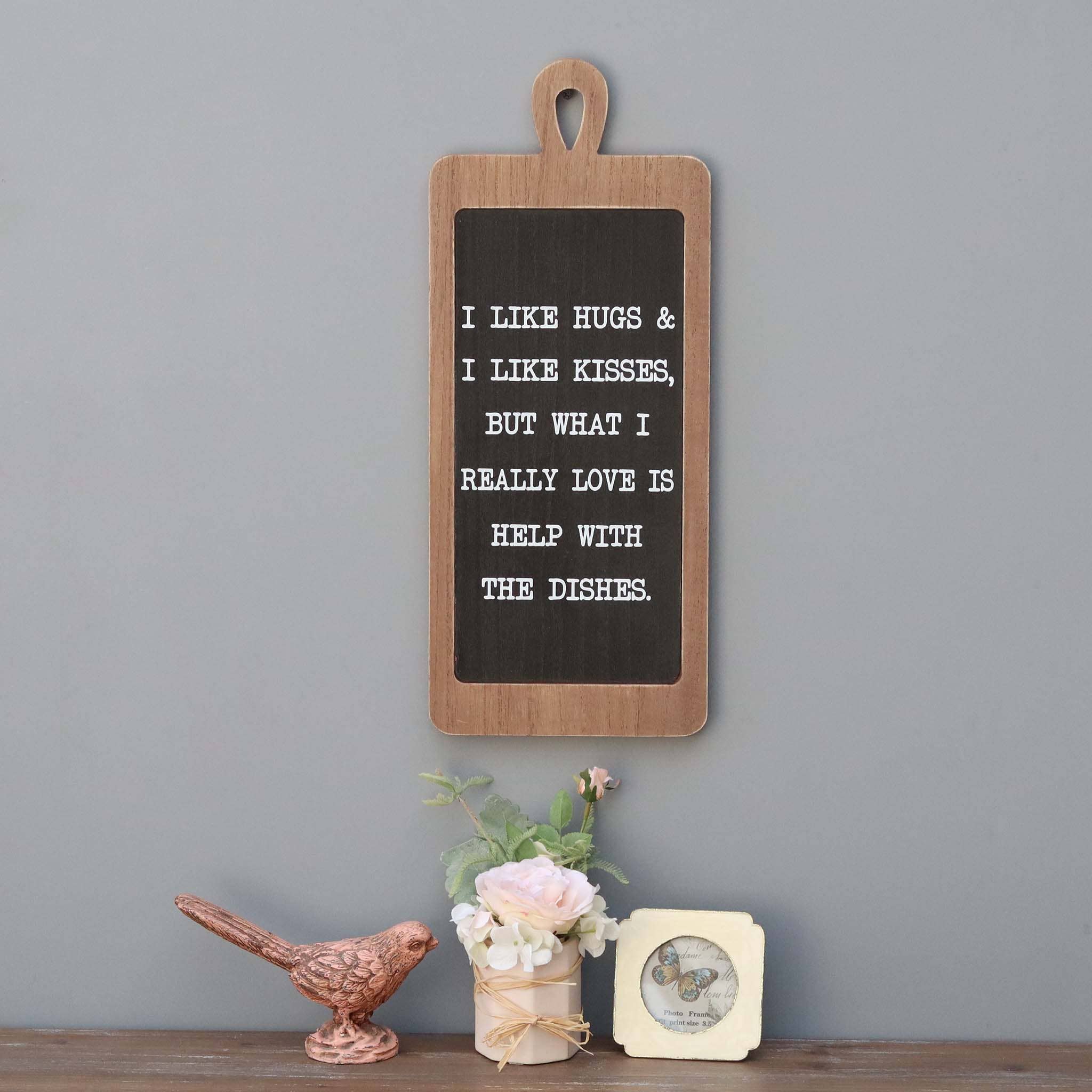 Paris Loft Inc – wholesale Skylt – Trävägg Kök Skylt - Jag gillar kramar & Jag gillar kyssar2