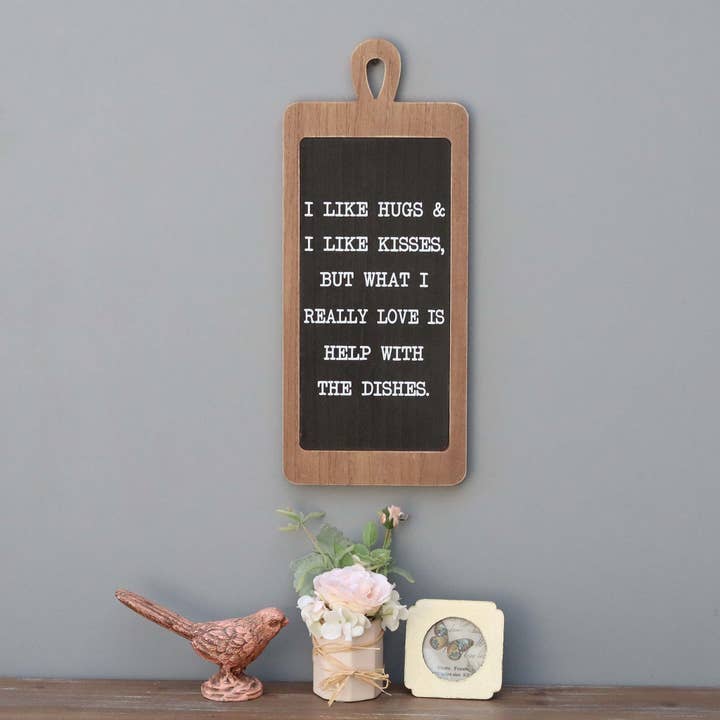 Paris Loft Inc – wholesale Skylt – Trävägg Kök Skylt - Jag gillar kramar & Jag gillar kyssar2