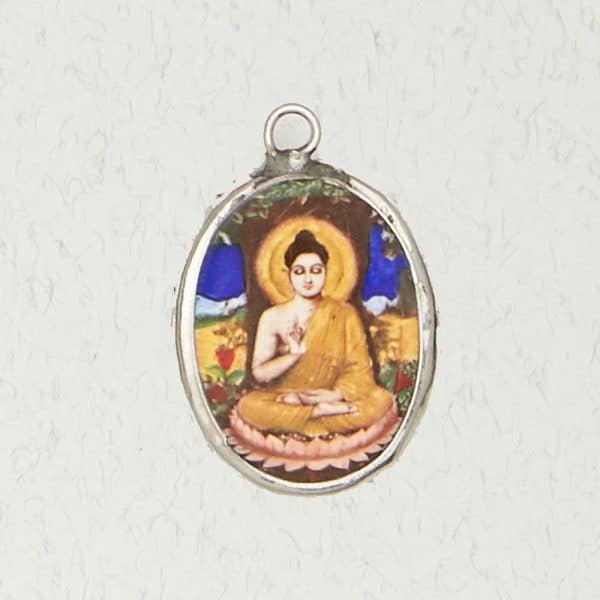 Buddhist Ceramic Pendant Necklace - Buddha in Meditation for wholesale by Nirvana LLC