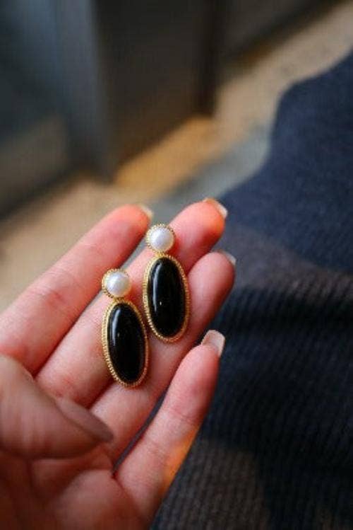 LanLivia – wholesale Dangle earrings – Modern Vintage Black Onyx Earrings6