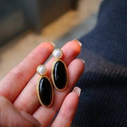 LanLivia – wholesale Dangle earrings – Modern Vintage Black Onyx Earrings6