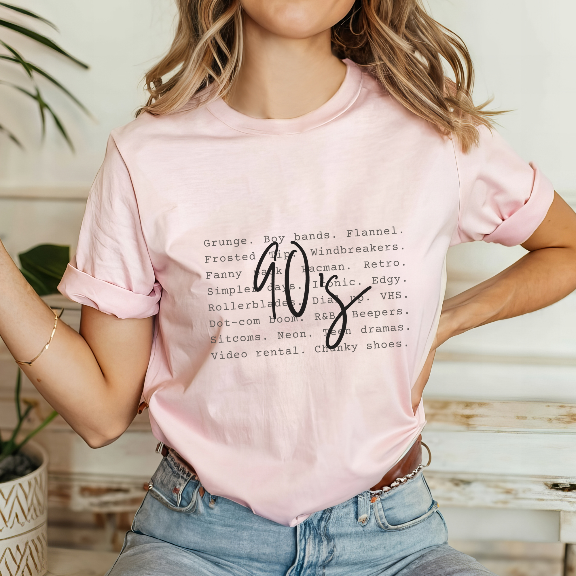 Trendznmore - Modern Graphic Apparel - Wholesale Screen Printed T-Shirt - Women's - 90s Wording Graphic Tee6