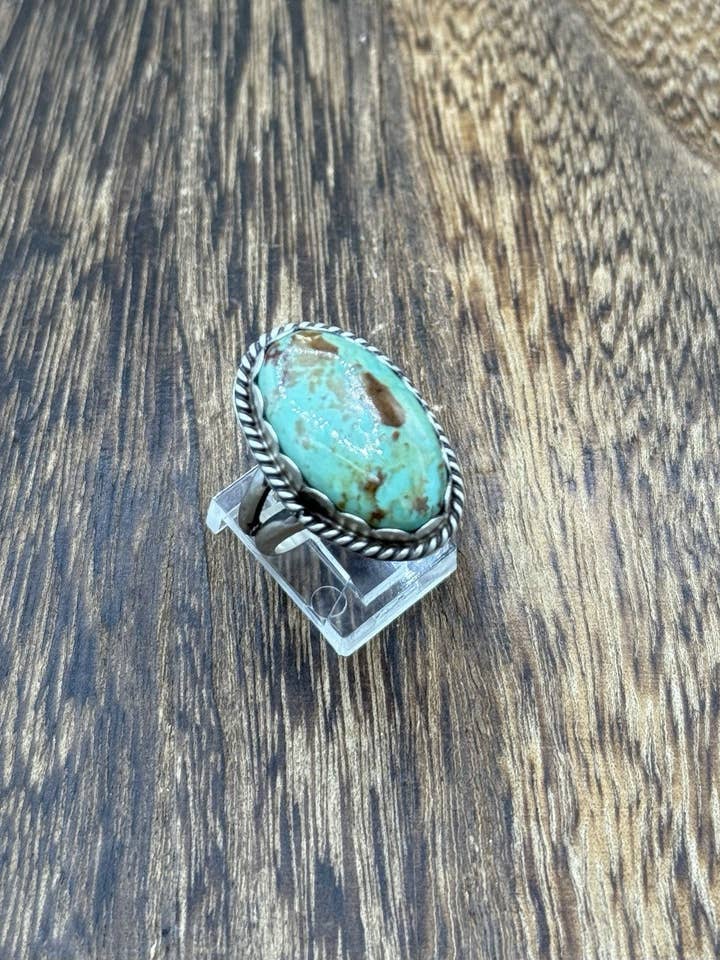 Native American Navajo Handmade Sterling Silver Royston Turquoise Ring Size 8 for wholesale by Native City Jewelry