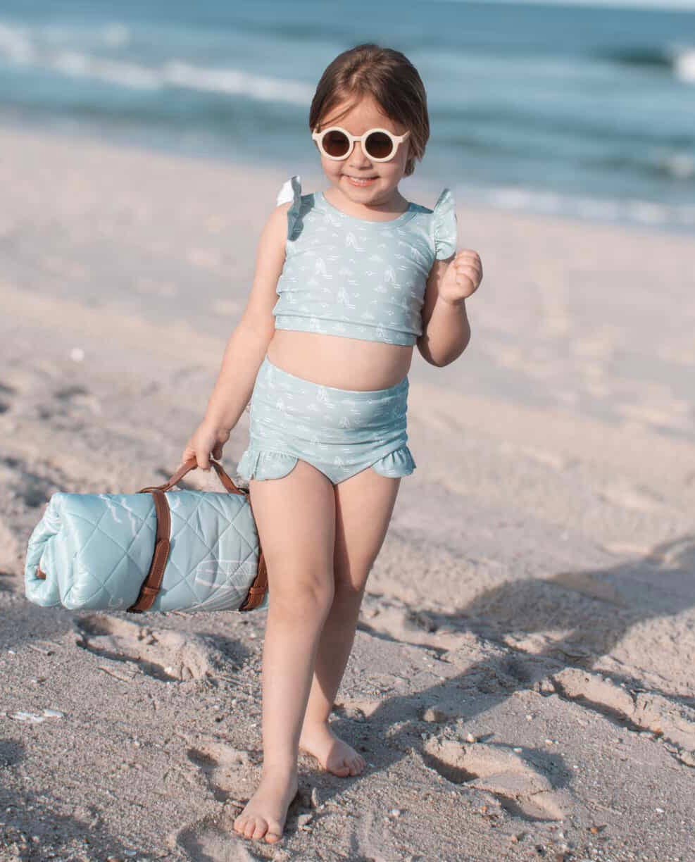 Sweet P Baby Co. – wholesale Baddräkt i två delar – barn – Sage Surfer Flutter Bikini1