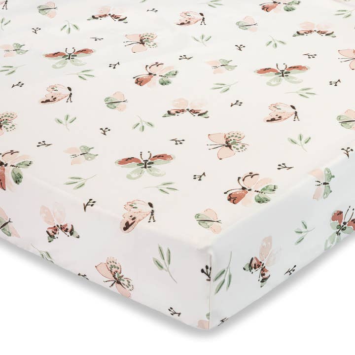 Crane Baby – wholesale Cot/crib sheets – Parker Fitted Crib Sheet (Butterfly)