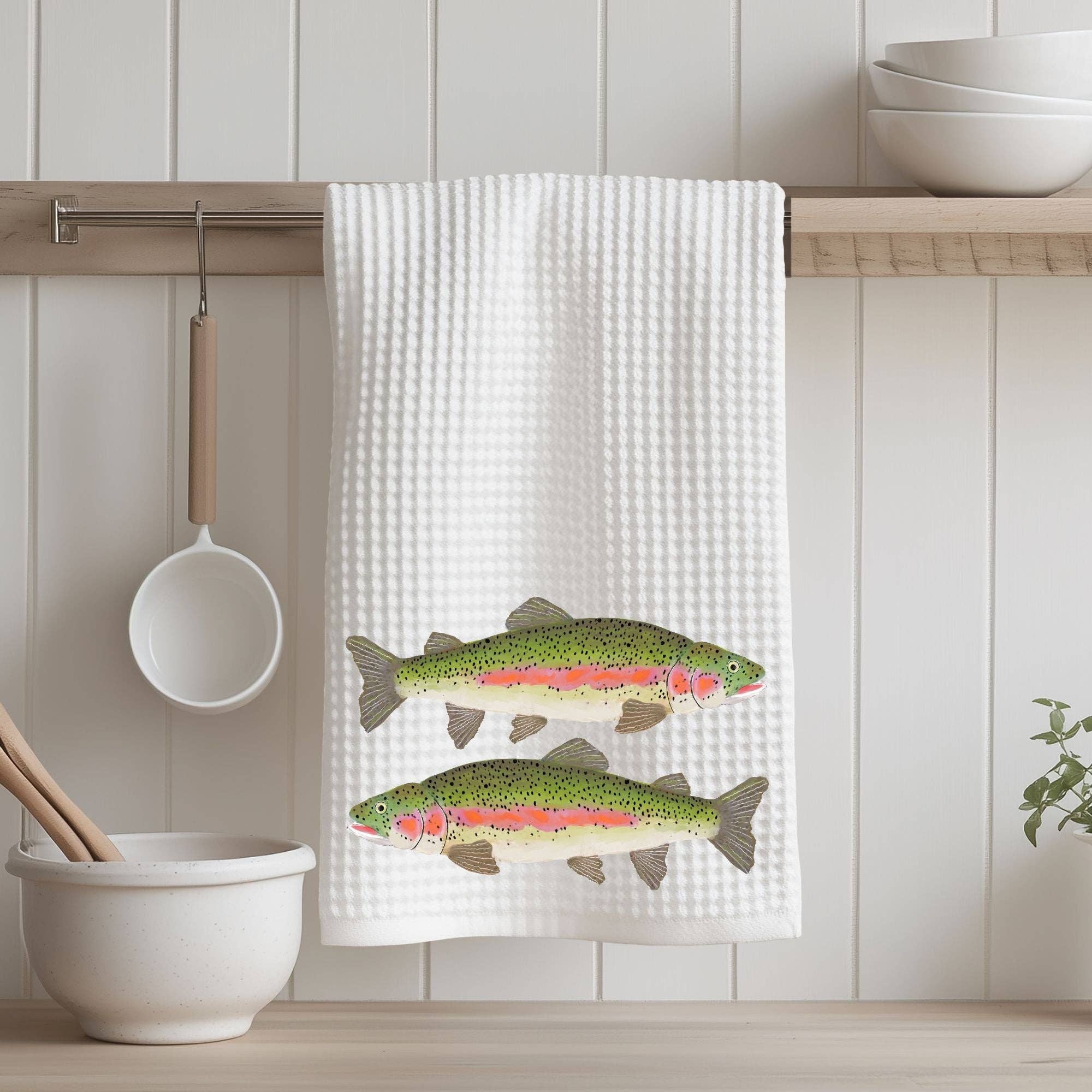 MerikaArt - Wholesale Tea Towel - Rainbow Trout Kitchen Towel4