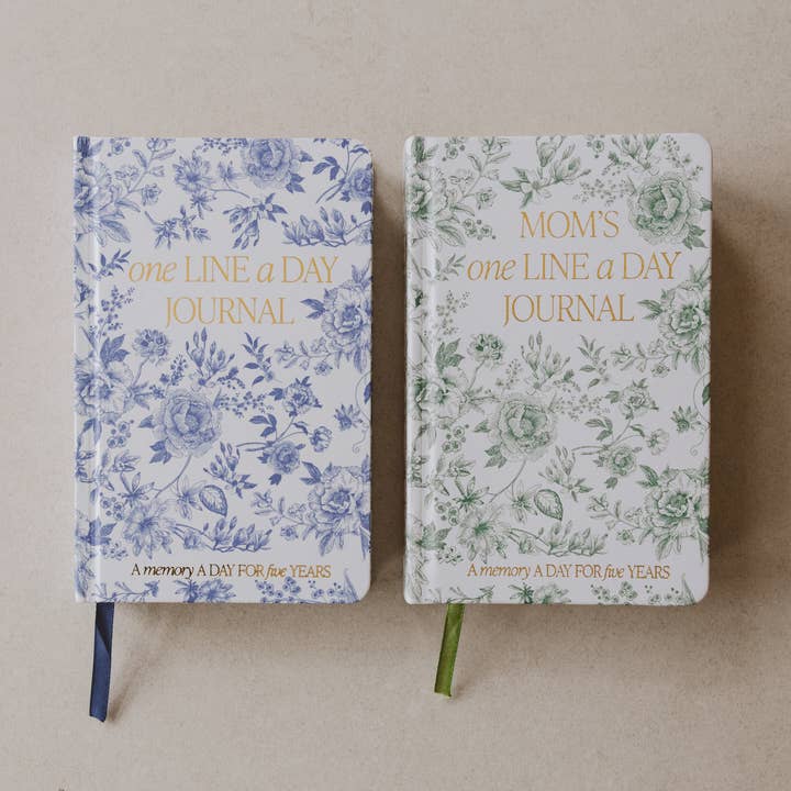 Sweet Water Decor - Wholesale Journal/Diary - Blue Delft One Line A Day Fabric Journal - Stationery