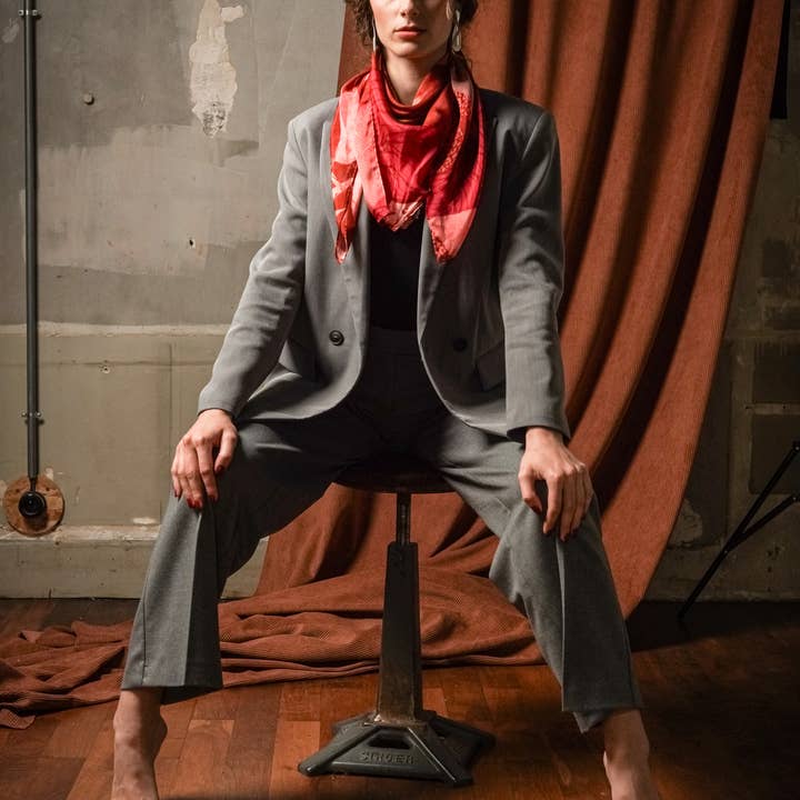 FST le french studio - Wholesale Scarf - Women's - Modal square 90x90cm printed OLEANDER2