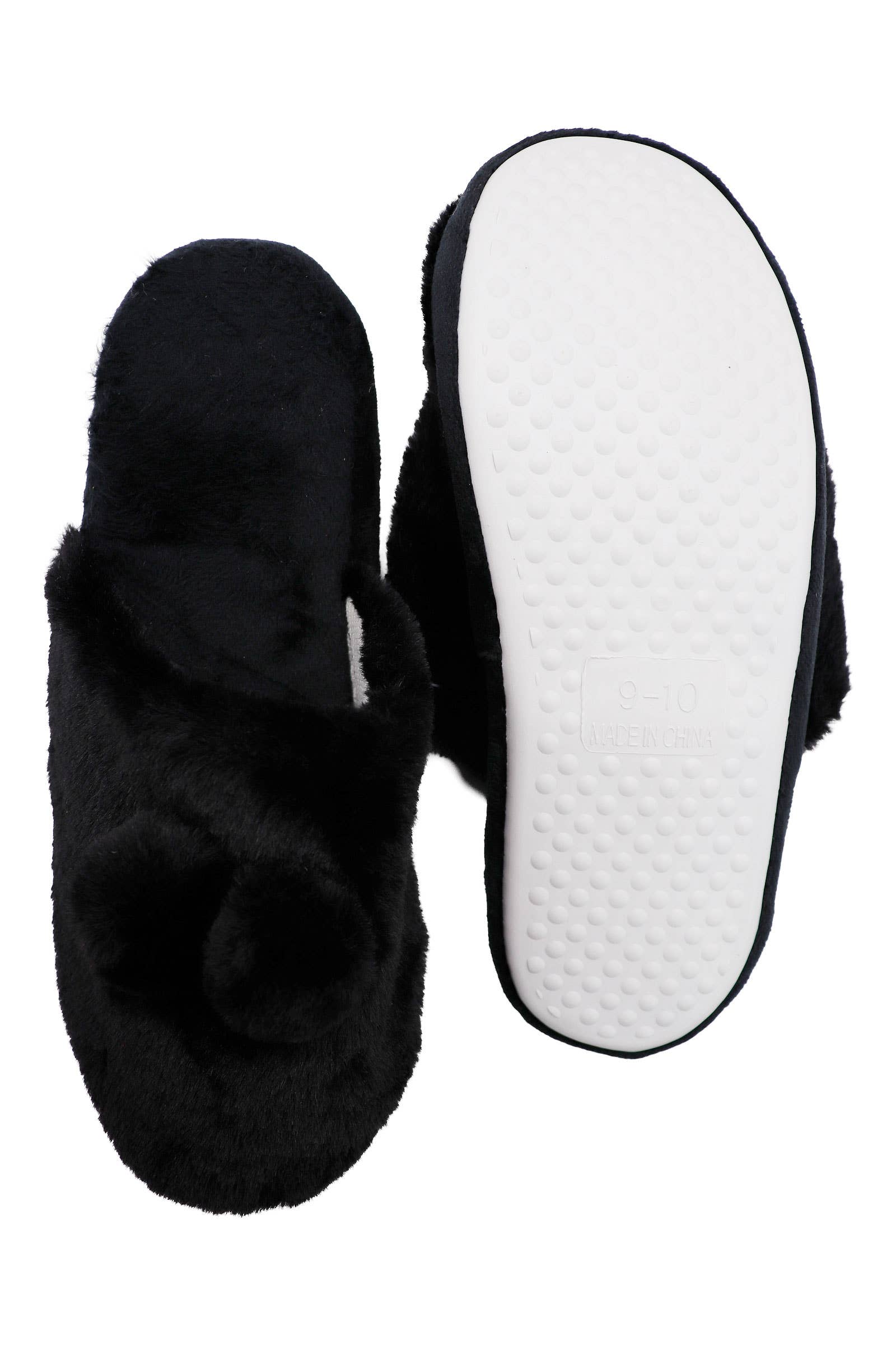 ASSORTITI Pantofole da salotto in pile soffice con doppio pom pom in vendita all'ingrosso su Faire2