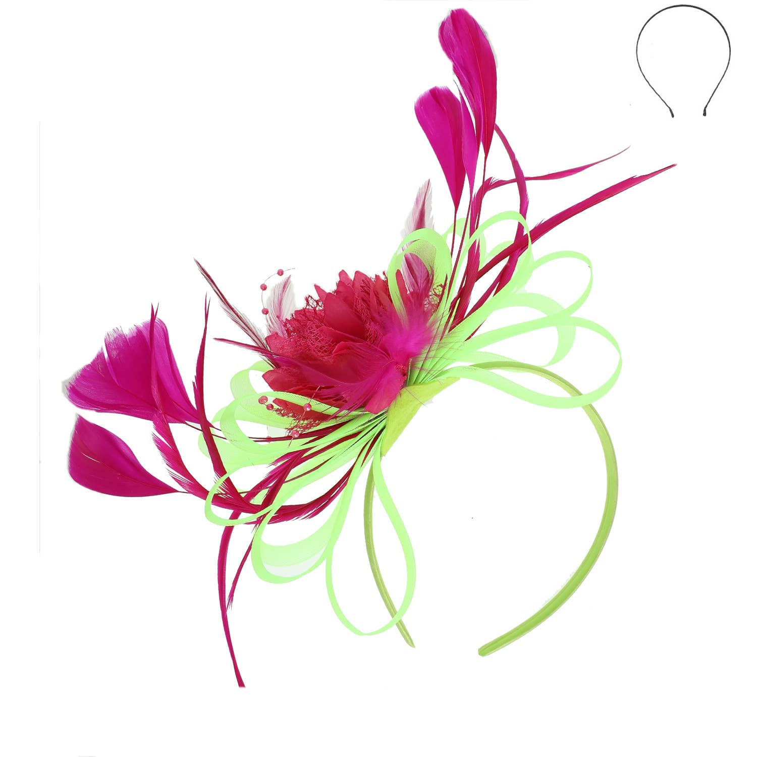SP Sophia Collection - Wholesale Fascinator Hat - Women's - Floral Fascinator Headband w/ Side Loops & Feathers10
