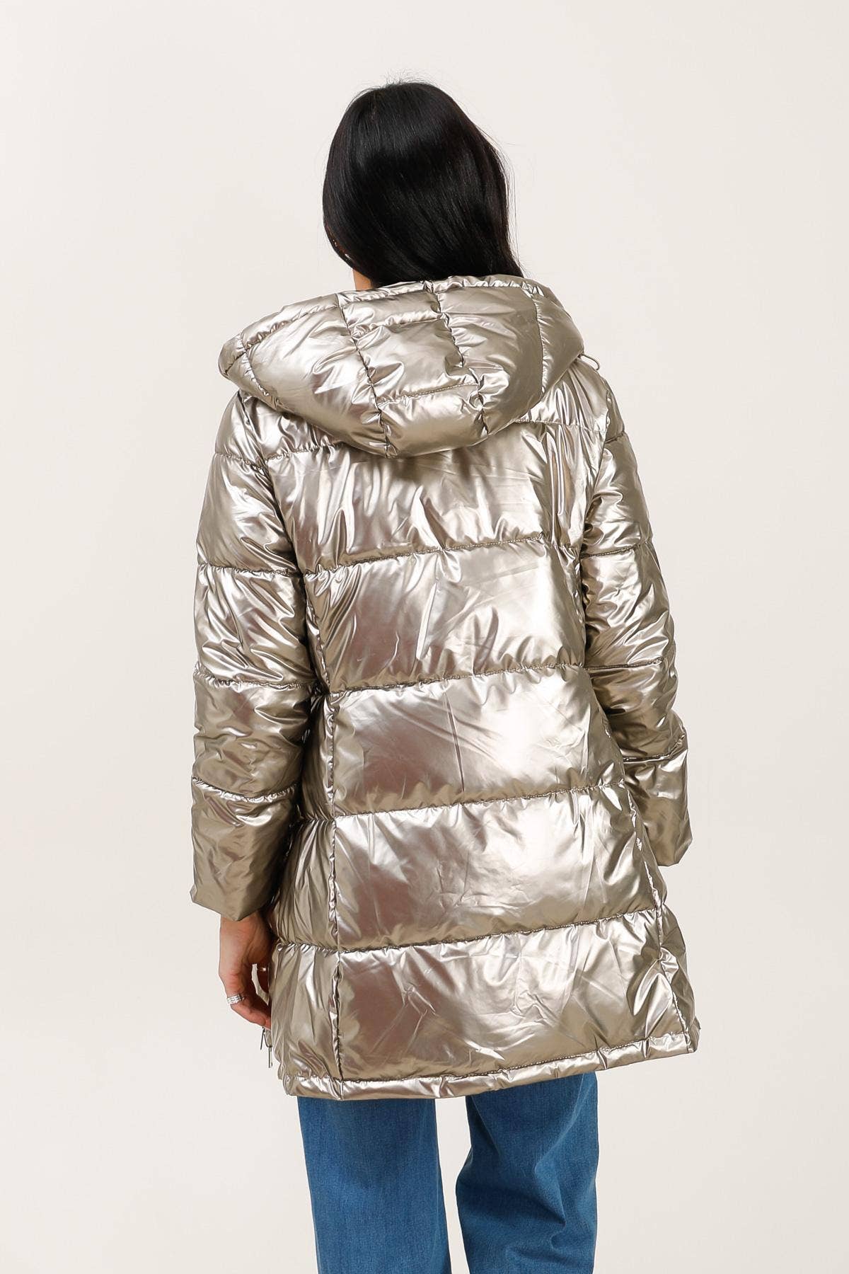 Attrait Paris - Wholesale Puffer Jacket - Women's - Mid-length reversible waterproof puffer jacket4