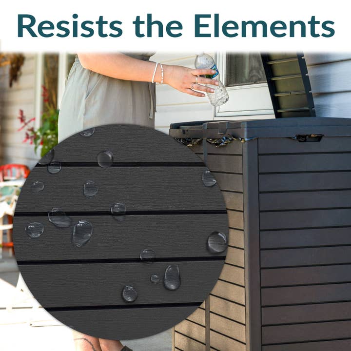 Sunnydaze Decor - Wholesale Trashcan/Trash Bin - 78 Gal. Outdoor Double Trash Can with Lids - Black4