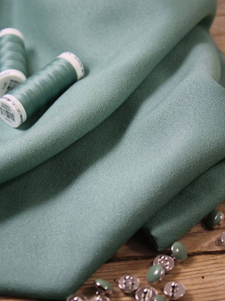 Sage Green Viscose Crepe Fabric for wholesale by Eglantine et Zoé