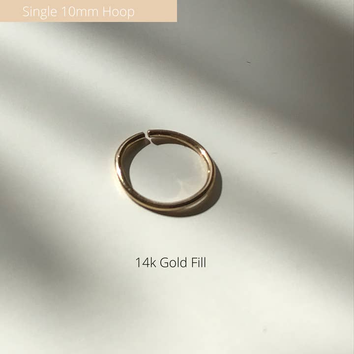 Single 14k Gold Fill cartilage hoop - 10mm for wholesale by Orchha Jewels