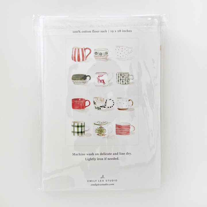 emily lex studio - Wholesale Tea towel - christmas mugs tea towel2