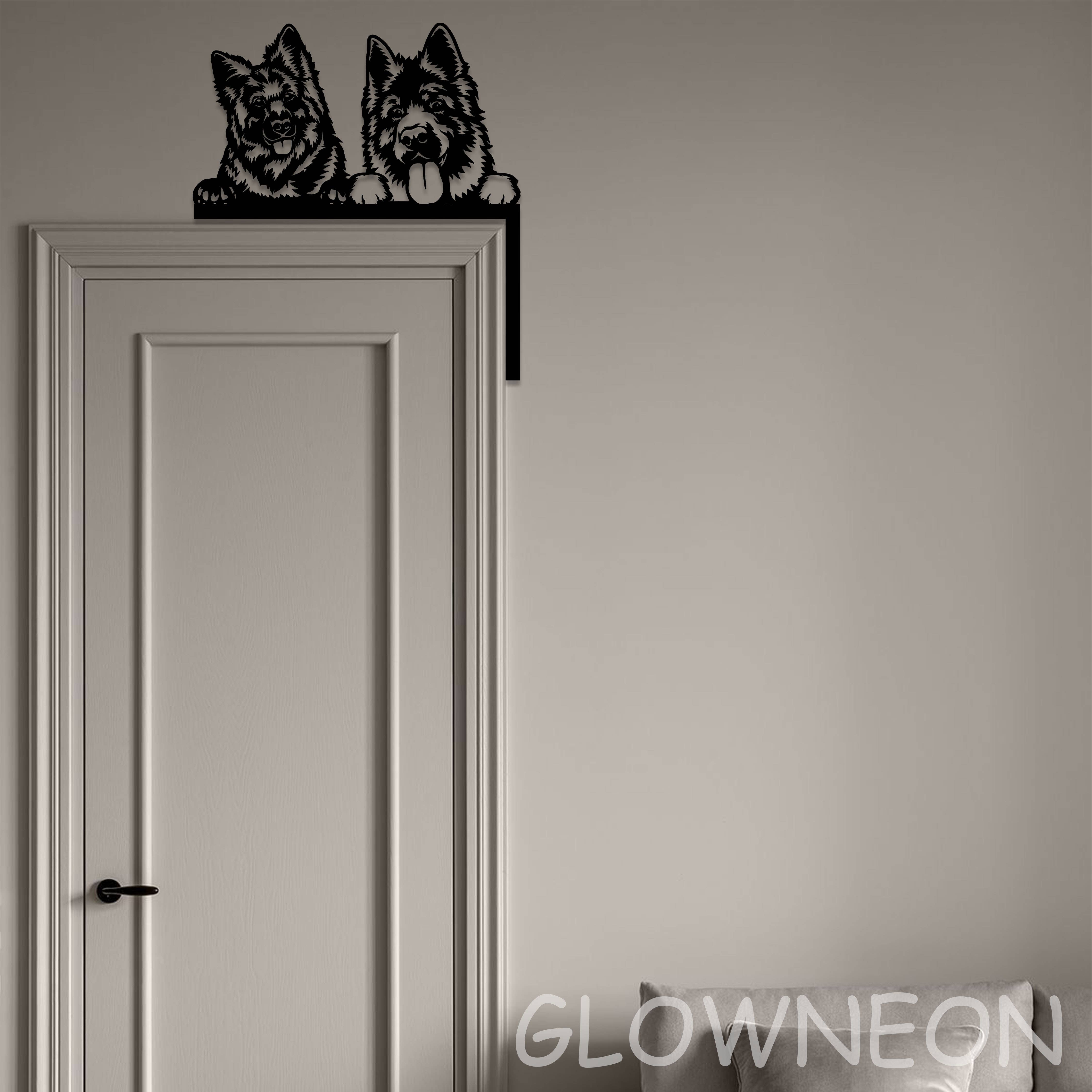 Glow Neon - Vendita all'ingrosso Insegna al neon - Decorazione in metallo a forma di cane da pastore tedesco, porta ad angolo2