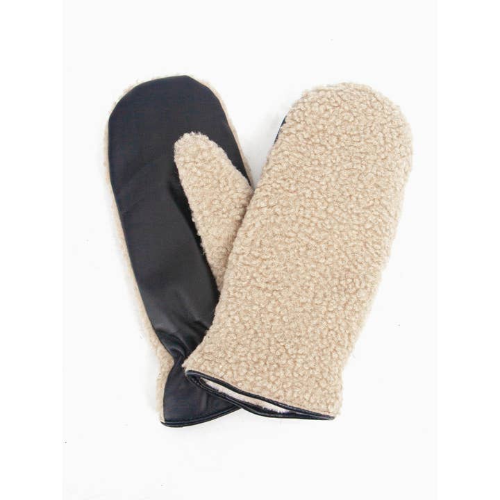 Sarta Accessories โ wholesale Mittens โ Women's โ Goldie Mitten Gloves - Cream, Borg2