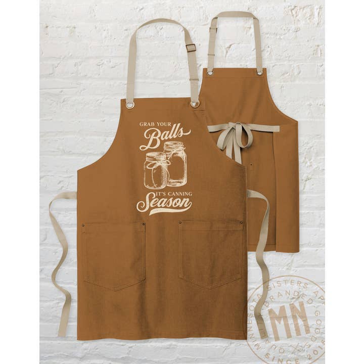 Minnesota Sisters - Wholesale Apron - Canning Season Apron - 'Grab Your Balls' Graphic with Jars3