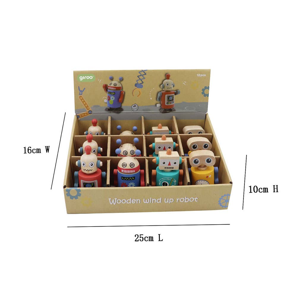 AJ Aguiar - Wholesale Classic Toy - Kids - Wooden Wind-Up Robots Exp.122