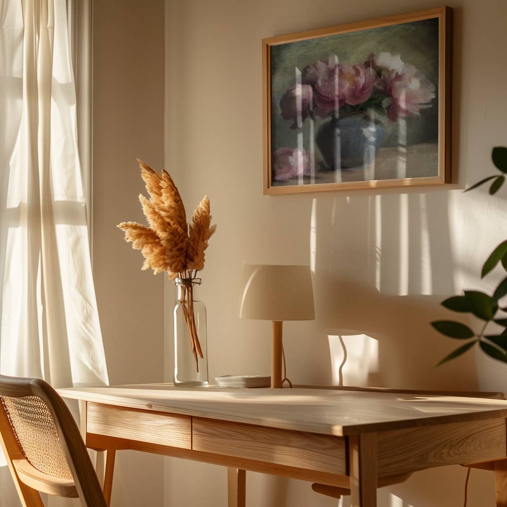 Ready2hangart, Inc. - Wholesale Art Print - "Pivoines En Rose" Framed Textured Wall Art1