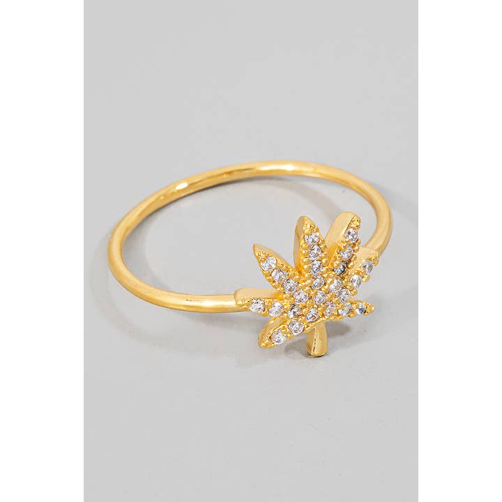 The Looks by Fame Accessories – Engroshandel Båndring – Gulddyppet Pave Marihuana bladring