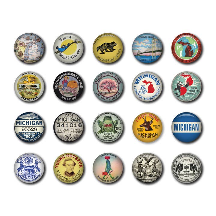 Historic Michigan Pin Assortment for wholesale by Peninsulas