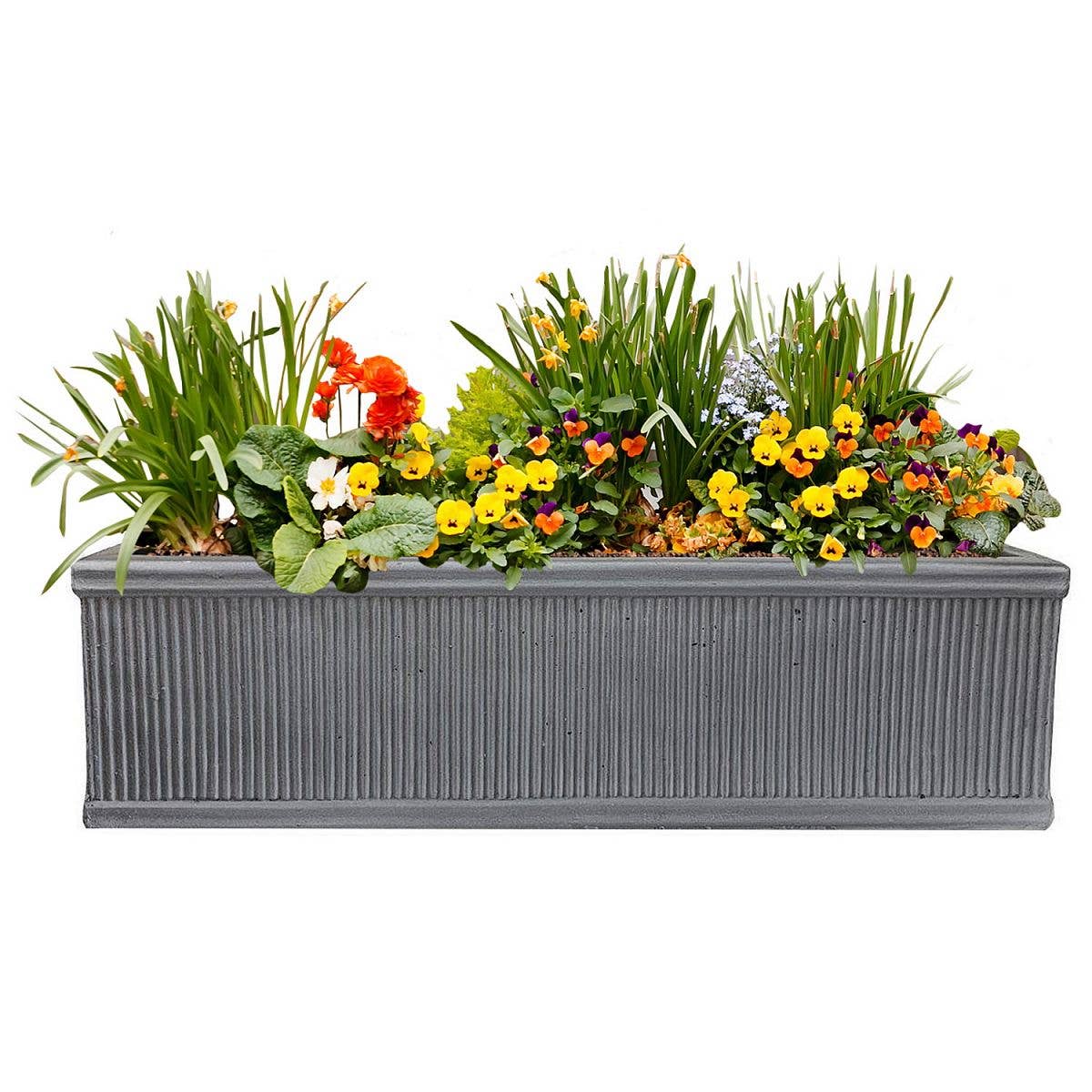Idealist Lite Fibrestone Planters – wholesale Planter box – IDEALIST Vertical Ribbed Vintage Style Window Box3