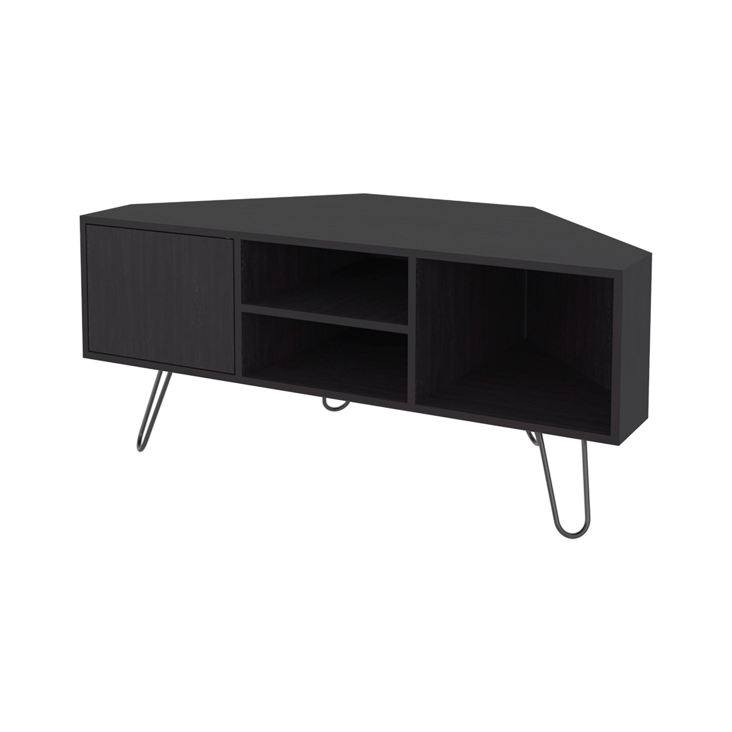 Black Corner Tv Stand Lancaster, Two Cabinets for wholesale on Faire4