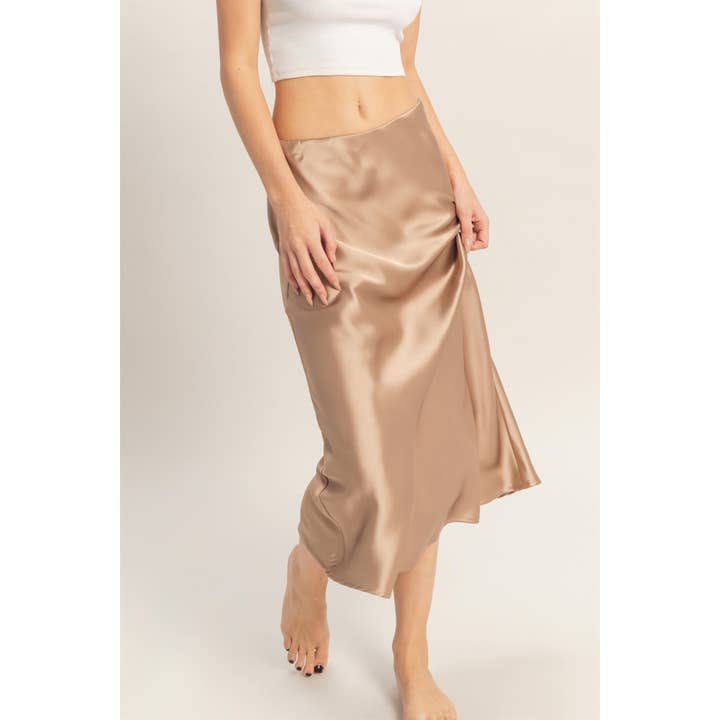 Satin Midi Skirt for wholesale by Double Zero