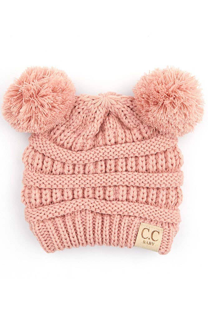 Hana - Venta al por mayor Gorro de lana - Niños - Gorro de punto C.C Baby con pompones dobles7