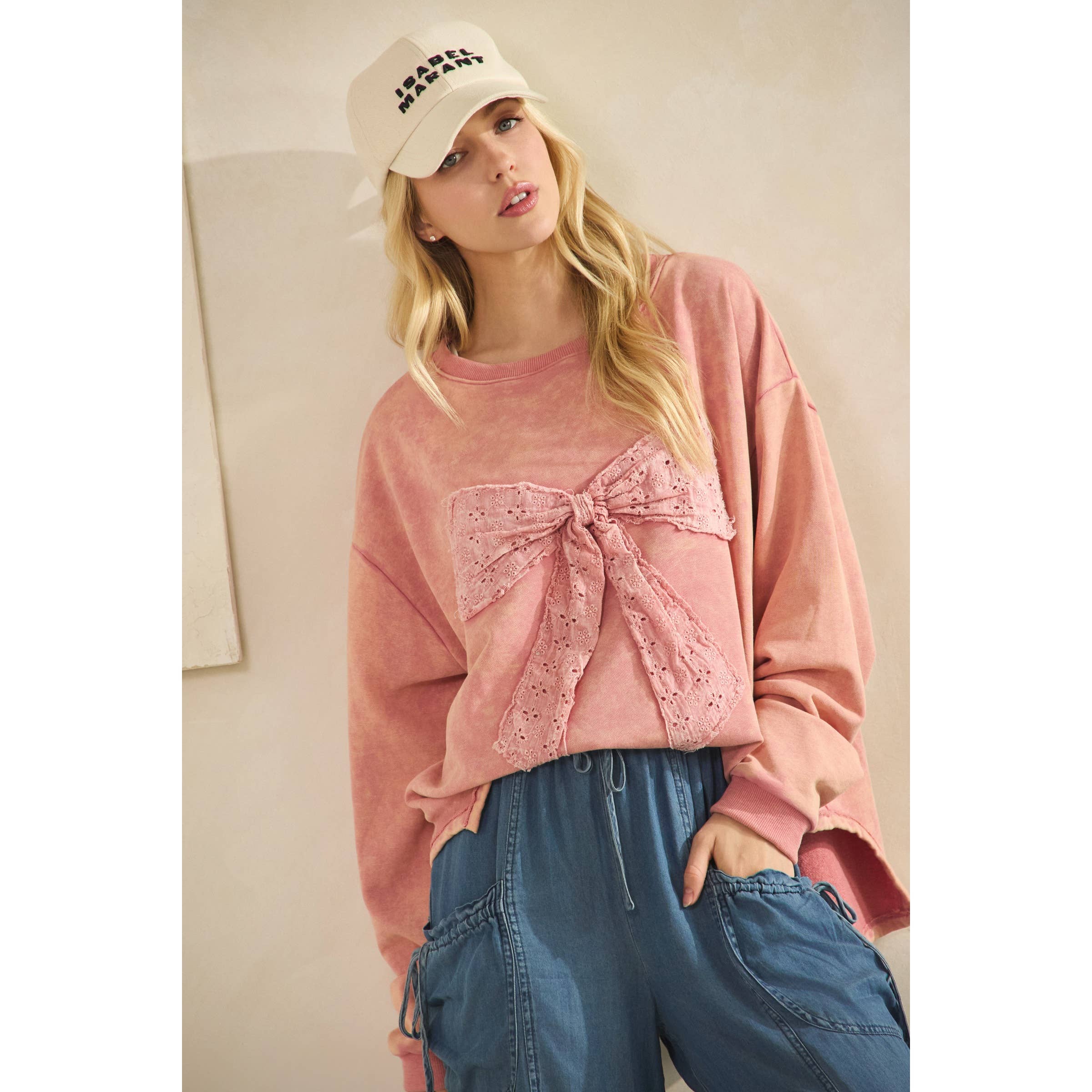 Sage + Fig - Wholesale Sweatshirt - Women's - WHIMSY BOW SWEATSHIRT (ST7972)15