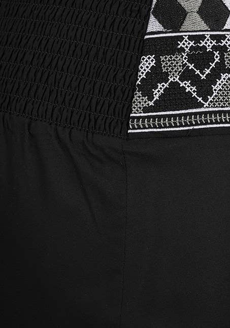 Black LASCANA Women's Smocked Border Print Pant for wholesale on Faire4