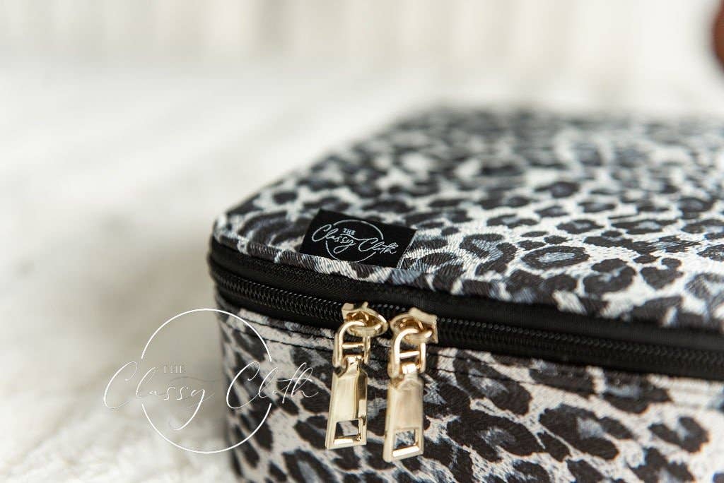 The Classy Cloth WS - Wholesale Makeup/Cosmetic Bag - Mega Makeup Case - Black Leopard RTS1