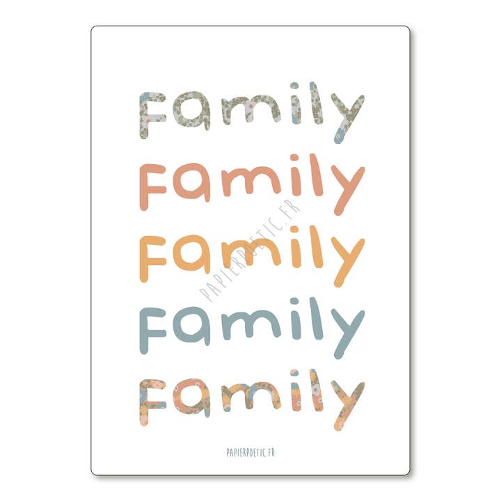 Card "Family" liberty for wholesale by Papier Poetic